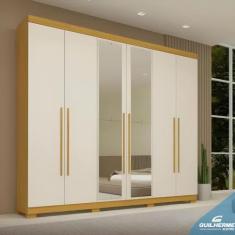 Imagem de Guarda Roupas 100% Mdf Casal 6 Portas 4 Gavetas Com Espelho Nubia Acp