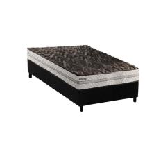 Imagem de Conjunto Box Baú Solteiro: Colchão Espuma Paropas D33 Pasquale Plus Euro Pillow + Base CRC Suede Grey(88x188)