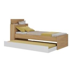 Imagem de Bicama De Solteiro Para Colchão 188 X 78cm Com Baú Embutido Multimóveis Mp4258 Rustic Branco