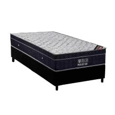 Imagem de Conjunto Box Solteiro: Colchão Molas Ortobom Nanolastic Airtech Progressive + Base crc Suede Black(78x188)