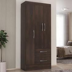 Imagem de Guarda-Roupa de Solteiro 3 Portas 2 Gaveta Prime Cacau