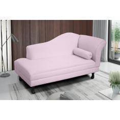 Imagem de Recamier Divã Larissa Liso 185cm Lado Direito Suede Rosa Bebê - Vh Mov