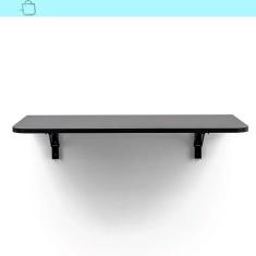 Imagem de Mesa Suspensa em MDP Retrátil para Paredes Preta 80x41cm