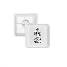 Imagem de Kit de atualização para jogos com teclado mecânico PBT Keep Calm and Use Your Brain Keycap