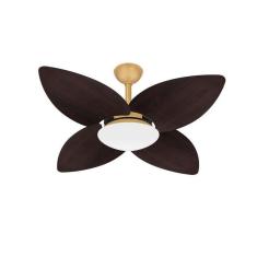 Imagem de Ventilador Teto Dourado 4 Pás Madeira Sala Winds Ventax 110V