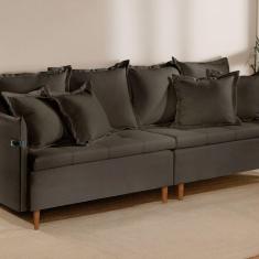 Imagem de Sofá Fixo Atlas 3 Lugares Luxo 2,00 M Cinza