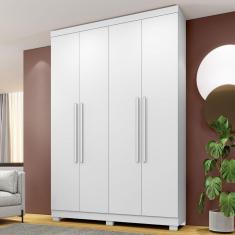 Imagem de Guarda-Roupa Casal Bari 4 Portas 3 Gavetas Branco - Panorama Móveis
