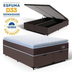 Imagem de Cama Box Baú com Colchão de Espuma D33 Pillow Top Comfort Luxo Queen 158cm
