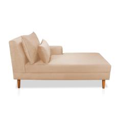 Imagem de Divã Chaise Jade 1,60 Cm Pés chanfrado Veludo Nude