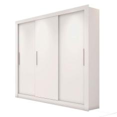 Imagem de Guarda Roupa Casal Grande 3 Portas De Correr Branco Glass