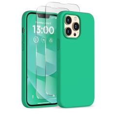 Imagem de COFFKER Capa projetada para iPhone 13 Pro, capa de silicone líquido com [2 protetores de tela], [proteção militar à prova de choque] capa fina para celular com forro de microfibra de 6,1 polegadas,