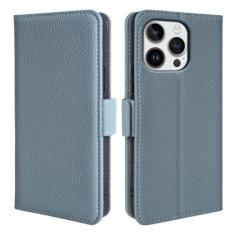 Imagem de YBYMGZCF Capa carteira de couro genuíno para iPhone 15/15 Pro/15 Plus/15 Pro Max, capa flip com compartimentos para cartão com bloqueio de RFID e suporte à prova de choque, capa interior de TPU