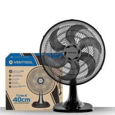 Imagem de Ventilador De Mesa Preto Turbo 40cm Potente Silencioso 6 Pás - Ventiso