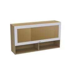 Imagem de Armário Aéreo para Cozinha 120cm 1 Porta Basculante 2 Nichos Riviera/Branco