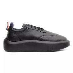 Imagem de Tenis Masculino Casual Couro Legitimo Hong Kong All Black  - Rota Shoe