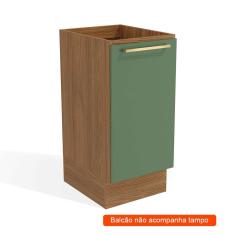 Imagem de Balcão de Cozinha Botanic 1 pt Nogueira e Verde Oliva