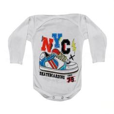 Imagem de Roupa Body Bebê Manga Curta Estampado NYC Tênis - PN, Manga comprida, 