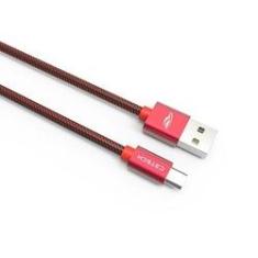 Imagem de Cabo USB C3Tech CB-200RD Nylon Micro USB 2A 2 metros Vermelho