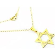 Imagem de Colar Cordão Gargantilha Estrela De Davi Folheado 18k