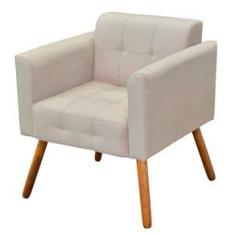 Imagem de Kit 02 Poltronas Elisa Suede Bege Pés Palito D´rossi