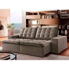 Imagem de Sofá Luxo Júpiter Retrátil E Reclinável 2,00m Molas Bonnel Cinza