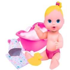 Imagem de Boneca Infantil Menina Com Acessórios Feita Em Vinil Banheirinha Toalh