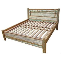 Imagem de Cama de Casal Rústica Agnela em Madeira de Demolição - Cód 2383