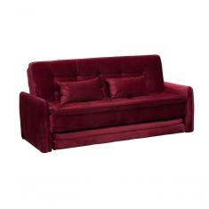 Imagem de Sofá Cama Reclinável Com Cama Auxiliar - Veludo Vinho