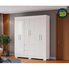 Imagem de Guarda Roupa Solteiro Branco 06 Portas Roupeiro Solteiro Mrp Móveis -