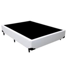 Imagem de Cama Box Casal Sintético Branco Emth 138X188x40 - Empório Mathias