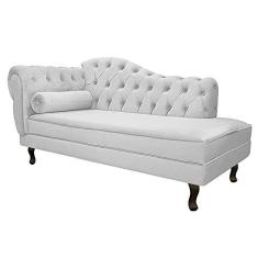 Imagem de Divã Recamier Sofá Juliana 185cm Lado Direito Suede Branco - AM Decor