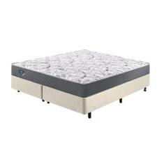 Imagem de Cama Box King Areia + Colchão Adapto Ecoflex Mola Ensacada 193X203 - C