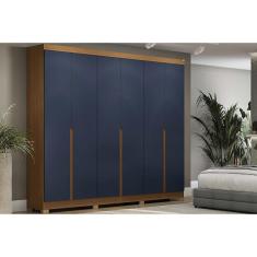 Imagem de Guarda Roupa Casal 6 Portas E 4 Gavetas C- Pés Cb02r582 Canela-azul