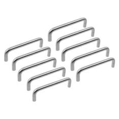 Imagem de TTZEZE Puxador de armário, puxador de gaveta SUS304, puxador de armário em forma de U, maçaneta de porta em forma de D prata sólida, industrial resistente de 96 mm/3,78 pol. Ferragens de armário