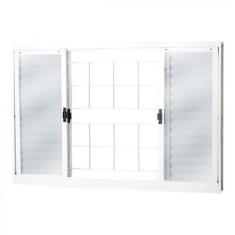 Imagem de Janela de Aço Veneziana de Correr 100x150cm 6 Folhas com Grade Minas S