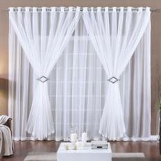 Imagem de Cortina Paula 4,00m x 2,80m  Tecido Voal Leve Clean Para Sala ou Quarto