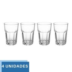 Imagem de Copo de vidro 350ml Drinks Vitamina Transparentes kit 4Un
