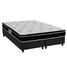 Imagem de Cama Box Queen: Colchão Molas Bonnel Ortobom Nanolastic Physical Spring + Base CRC Suede Gray(158x198)