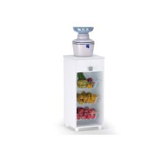 Imagem de Balcão Fruteira Para Cozinha Com Gaveta 3 Cestos Monalisa Bco - AJL Móveis