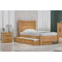 Imagem de Cama Solteiro com Cama Auxiliar - Primícia Plus Ripado - Móveis D`Doro