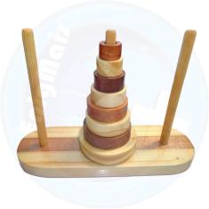Imagem de Brinquedo educativo infantil torre de hanói em madeira
