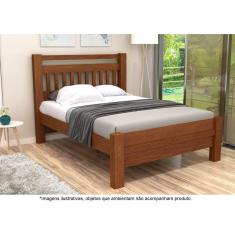 Imagem de Cama Casal Em Madeira Maciça 1,40 Orleans Avelã