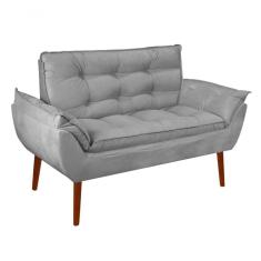 Imagem de Namoradeira Opala Elegante Suede Cinza Claro