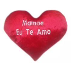 Imagem de Almofada Coração De Pelúcia Dia Das Mães Vermelho - 20cm