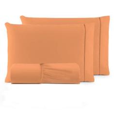 Imagem de Jogo De Lençol Casal Queen Liso Premium 3 Pç Percal 150 Fios - Love Ba