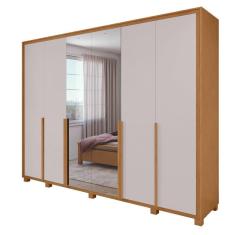 Imagem de Guarda Roupa Easy Space 6 Pts Espelho AmendoaClean/Off White