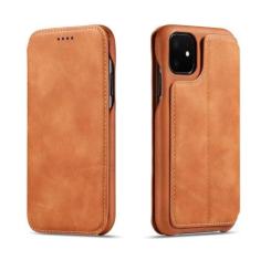 Imagem de Capa de telefone de couro magnético flip para iphone 13 12 11 14 15 pro max x xs xr capa de cartão carteira, marrom, para iphone 7plus 8plus