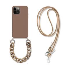 Imagem de Colar crossbody cordão de mármore corrente capa de silicone para iphone 13 12 mini 11 pro xs max xr x 8 7 6 s 6 plus se 2020 capa, marrom, para iphone x xs