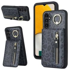 Imagem de DEYHU Capa para Samsung Galaxy A13 5G com suporte para cartão para mulheres, capa para celular Samsung Galaxy A13 5G com cartão de crédito com anel de suporte, zíper, à prova de choque, capa fina -