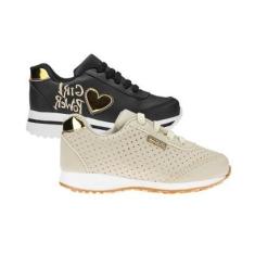 Imagem de Tênis Menina Calcado Infantil Escolar - KIT 2 PARES Tam 24 ao 34-Feminino